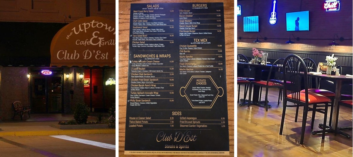 Uptown Cafe & Club D'Est Menu