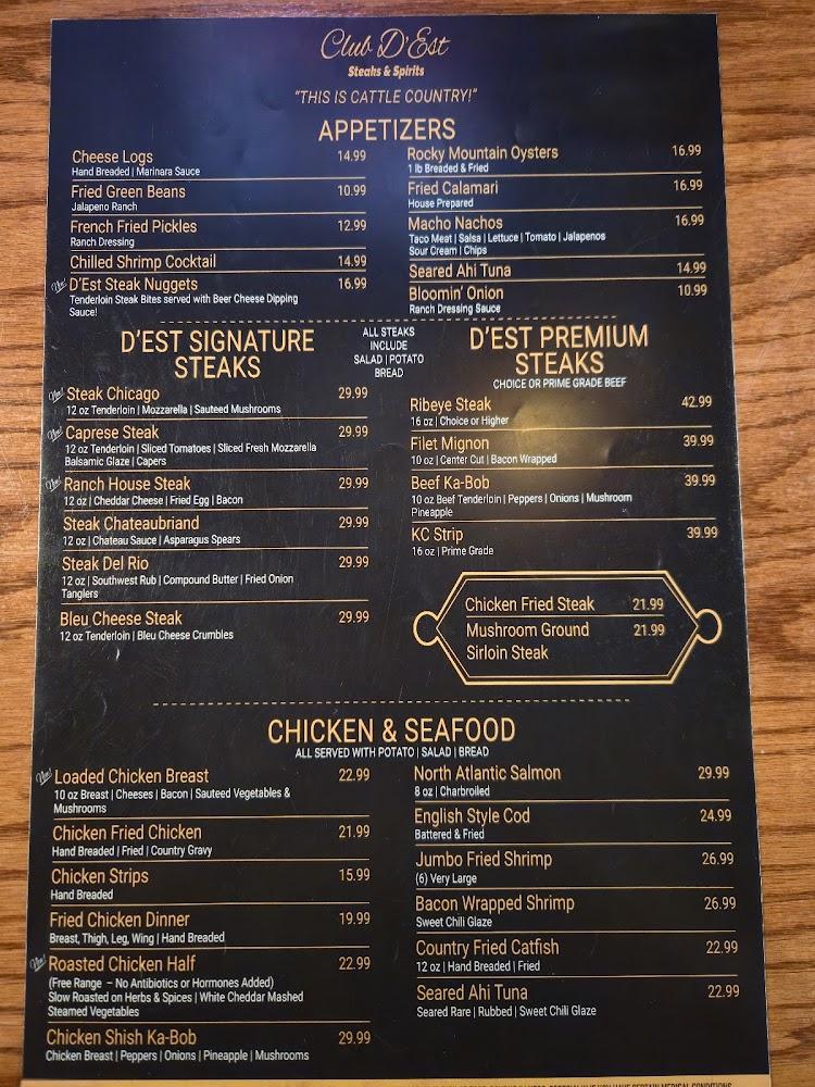 Uptown Cafe & Club D'Est Menu image 2